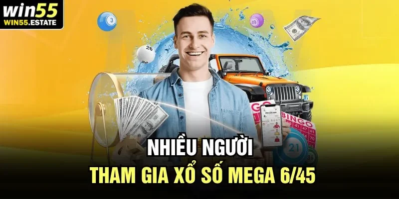 Nhiều người tham gia xổ số Mega 6/45